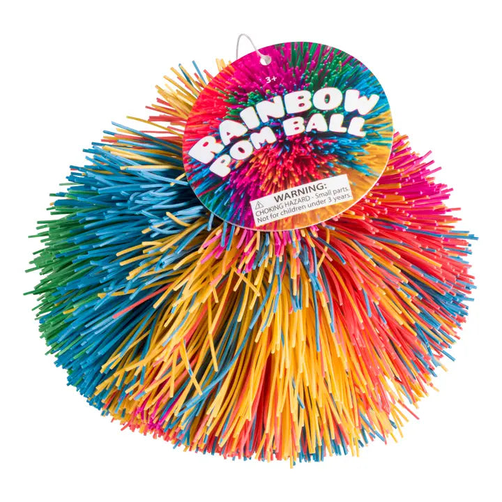 Toysmith Rainbow Pom Pom Ball