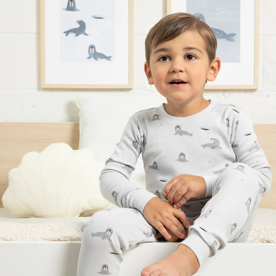 Petit Lem Walrus Print on Lunar PJ Set