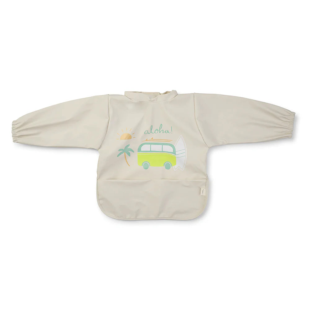 Saro Water Proof Bib with Sleeves- Aloha!