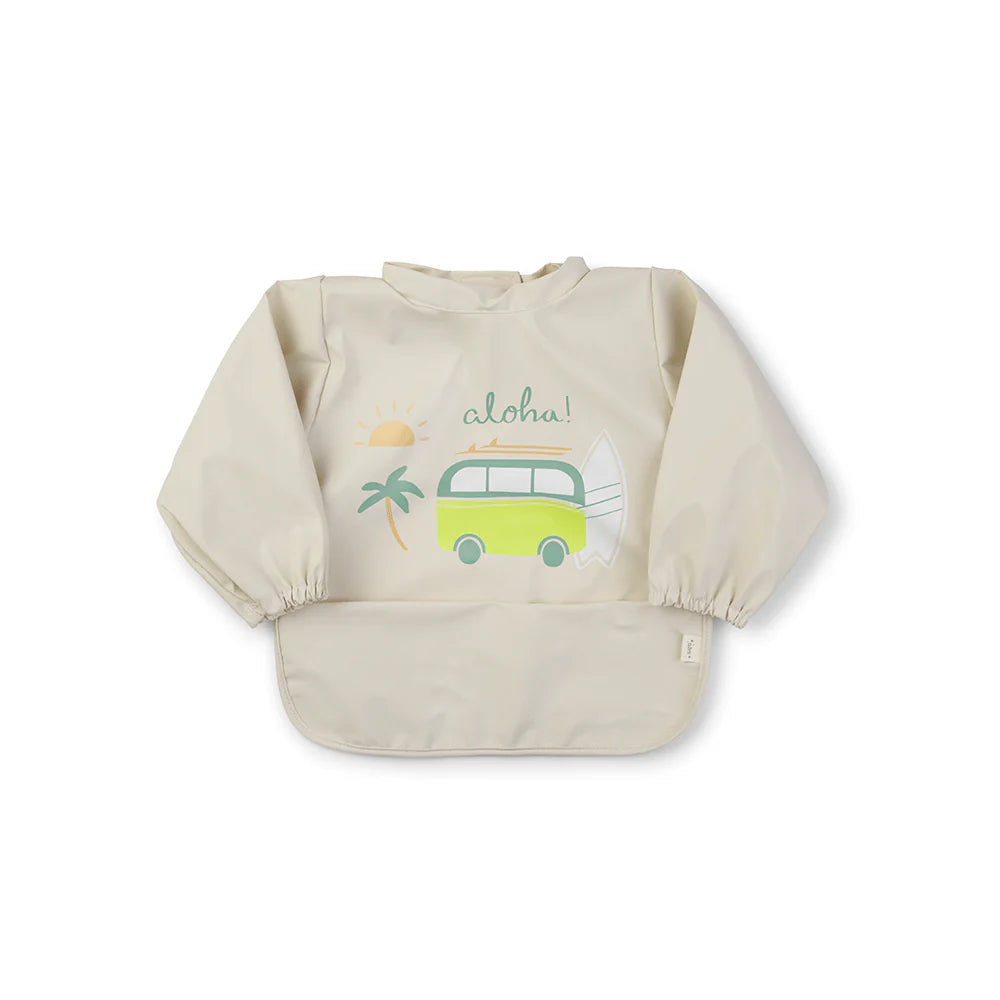 Saro Water Proof Bib with Sleeves- Aloha!
