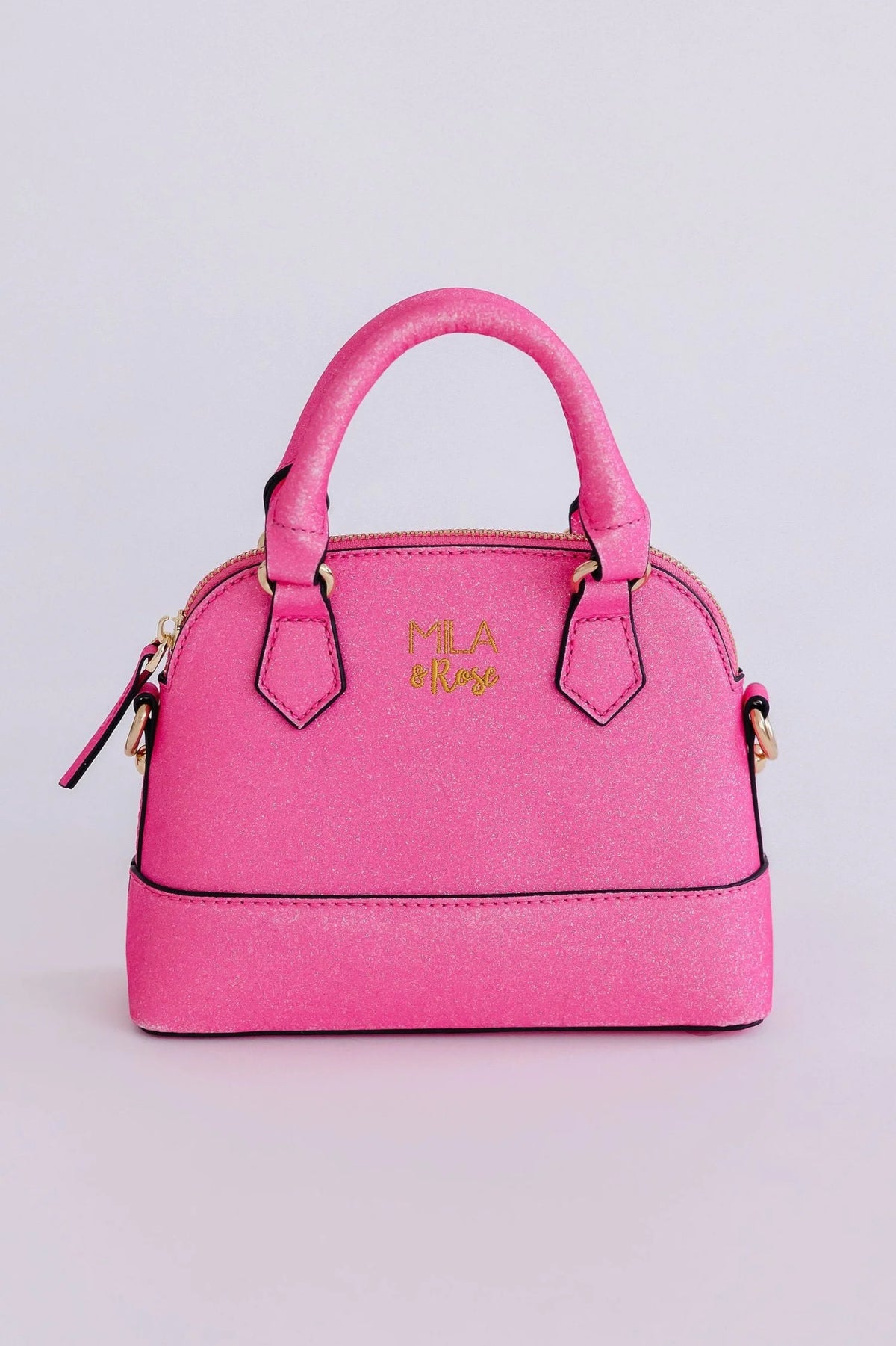 Mila & Rose Crossbody Purse- Neon Pink Glitter