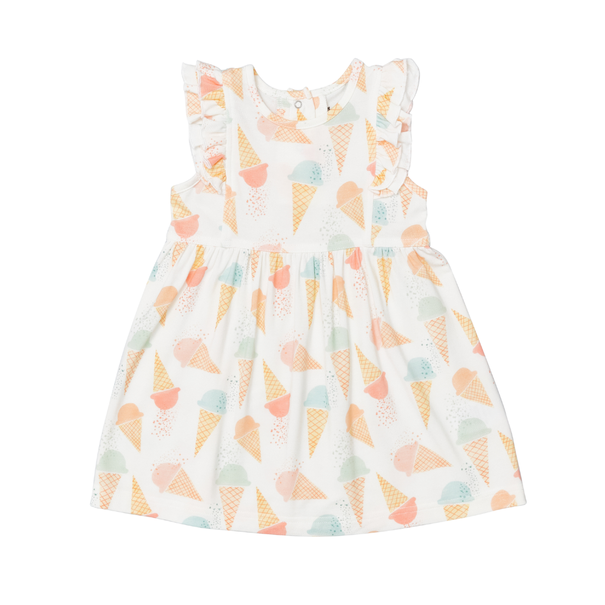 Coccoli Girl Modal Dress- Gelato Cones on Cream