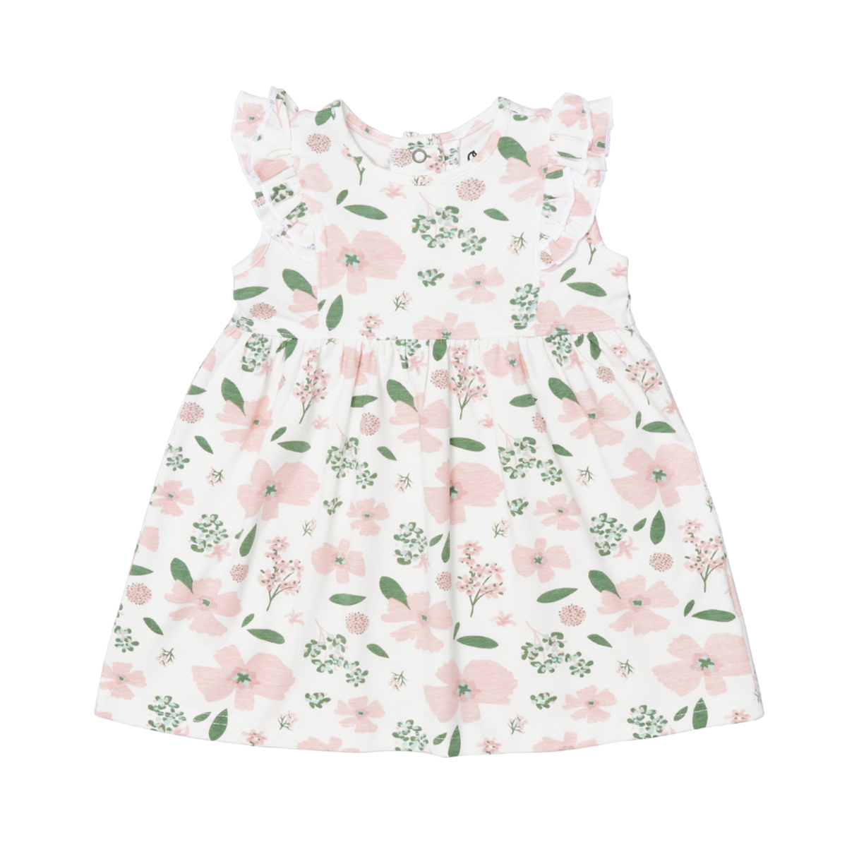 Coccoli Cotton Modal Dress-  Floral on Cream
