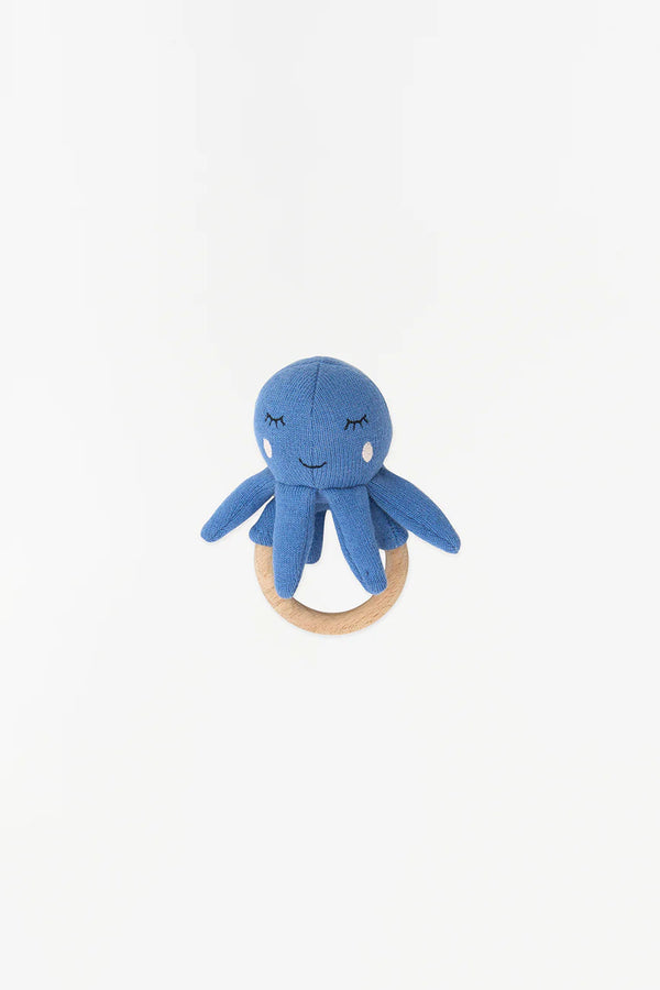 Batela Cotton and wood octopus rattle