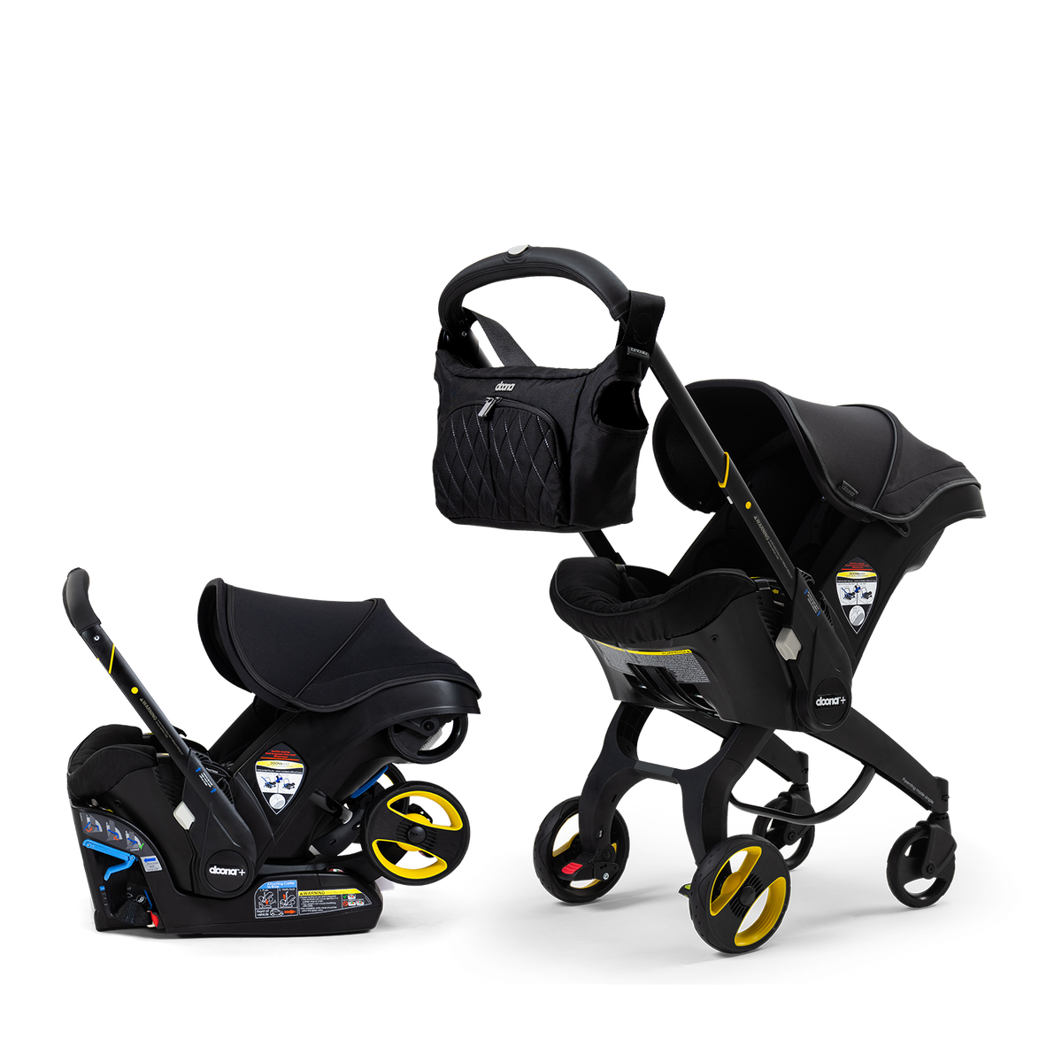 Doona Infant Car Seat Stroller + Essentials Bag | Midnight Special Edition