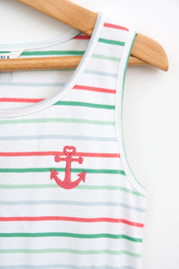 Batela Beautiful striped dress with anchor detail