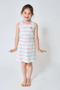 Batela Beautiful striped dress with anchor detail