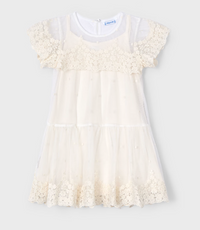 Mayoral Girl Embroidered Tulle Dress