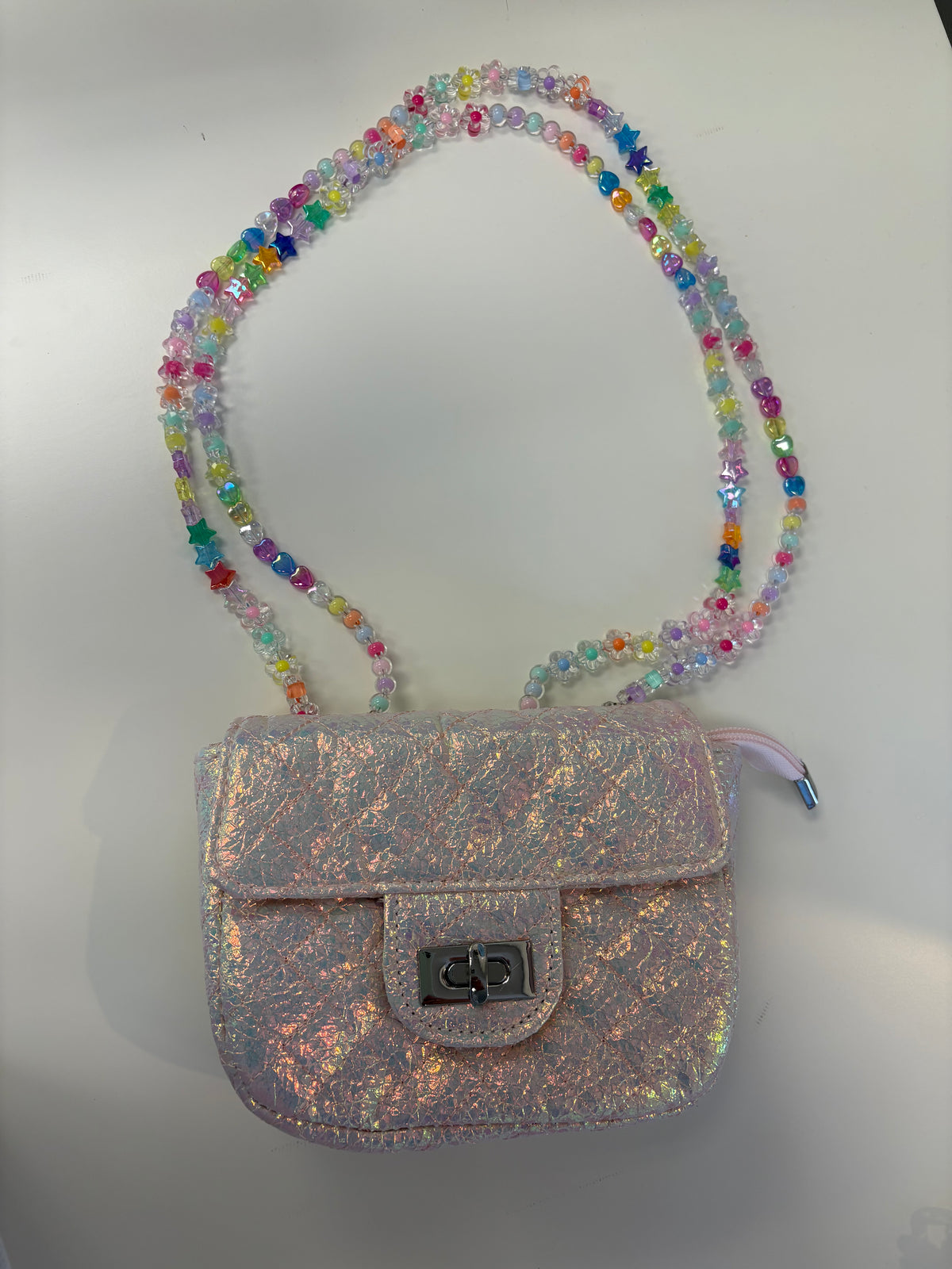 Bari Lynn Shimmer Bag with Beaded Strap