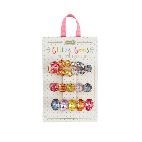 Mudpie Rainbow Glitzy Gems Rhinestone Hair Clips