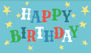 Over The Moon Gift "Happy Birthday" Colorful Letter Flag or Blue Letter Flag