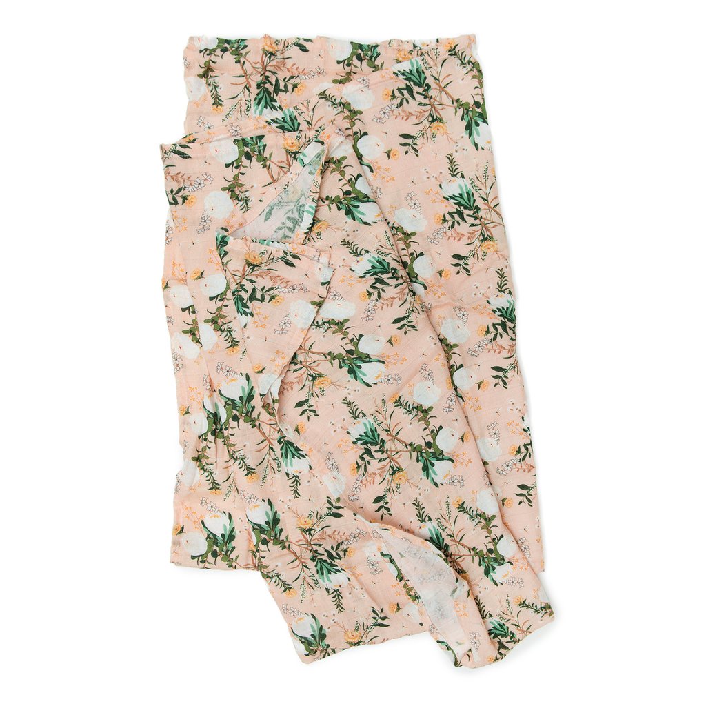 Loulou Lollipop Muslin Swaddle- Blushing Protea