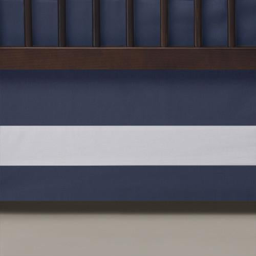 Oilo Solid Crib Skirt Indigo