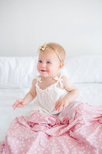 Copper Pearl Knit Swaddle Blanket - Lucy