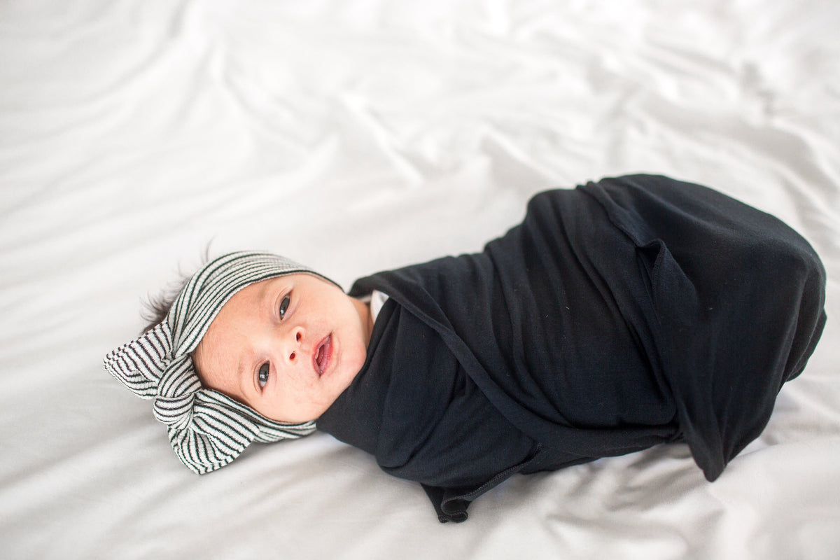 Copper Pearl Knit Swaddle Blanket - Midnight