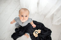 Copper Pearl Knit Swaddle Blanket - Midnight