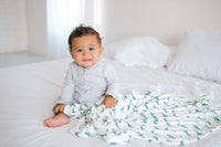 Copper Pearl Knit Swaddle Blanket - Pacific