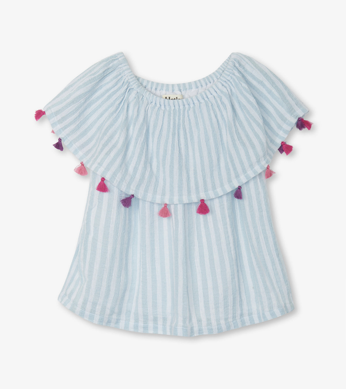 Hatley Sea Stripe Shoulder Flounce Top & Leggings