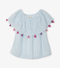 Hatley Sea Stripe Shoulder Flounce Top & Leggings