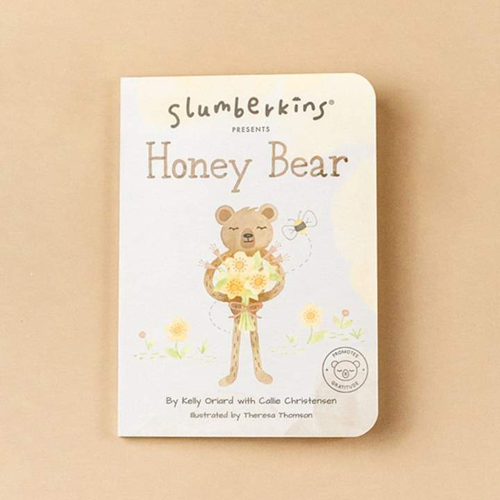 Slumberkins Honey Bear Snuggler and Book Set- Gratitude Collection