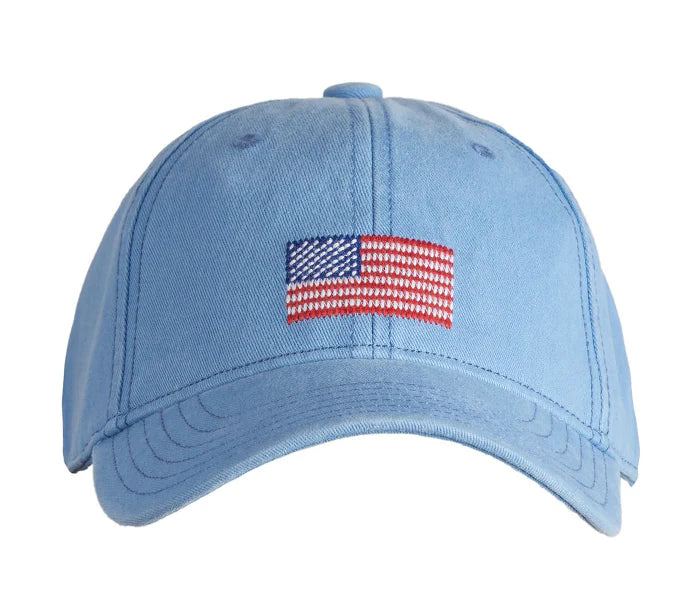 Harding Lane Kids American Flag On Light Blue Baseball Hat