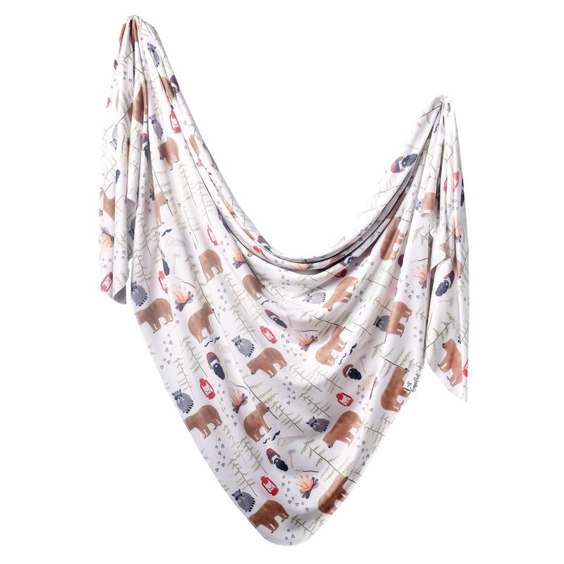 Copper Pearl Knit Swaddle Blanket - Lumberjack