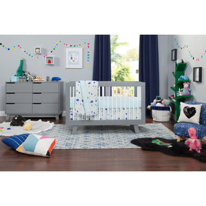 Babyletto Hudson 3-in-1 Convertible Crib with Toddler Bed Conversion Kit + 3-Drawer Changer Dresser Set