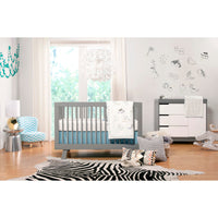 Babyletto Hudson 3-in-1 Convertible Crib with Toddler Bed Conversion Kit + 3-Drawer Changer Dresser Set