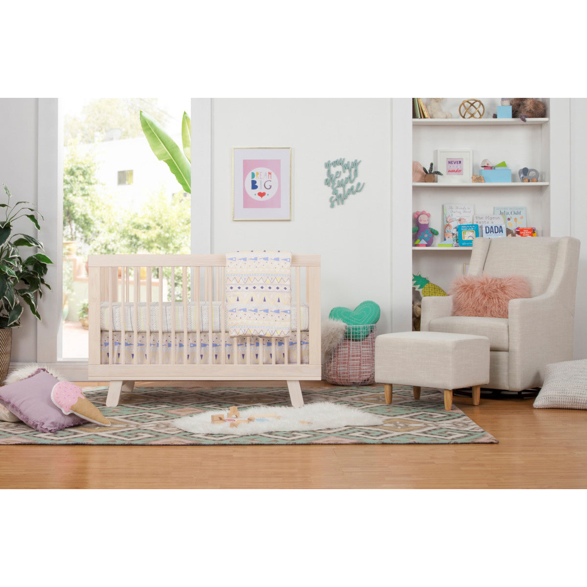 Babyletto Hudson 3-in-1 Convertible Crib with Toddler Bed Conversion Kit + 3-Drawer Changer Dresser Set