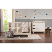 Babyletto Hudson 3-in-1 Convertible Crib with Toddler Bed Conversion Kit + 3-Drawer Changer Dresser Set