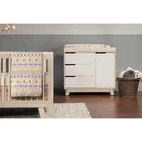 Babyletto Hudson 3-in-1 Convertible Crib with Toddler Bed Conversion Kit + 3-Drawer Changer Dresser Set
