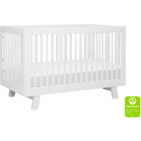 Babyletto Hudson 3-in-1 Convertible Crib with Toddler Bed Conversion Kit + 3-Drawer Changer Dresser Set