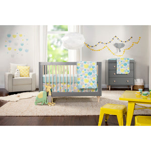 Babyletto Lolly 3-in-1 Convertible Crib with Toddler Bed Conversion Kit + 3-Drawer Changer Dresser Set