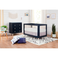 Babyletto Lolly 3-in-1 Convertible Crib with Toddler Bed Conversion Kit + 3-Drawer Changer Dresser Set