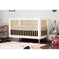 Babyletto Lolly 3-in-1 Convertible Crib with Toddler Bed Conversion Kit + 3-Drawer Changer Dresser Set