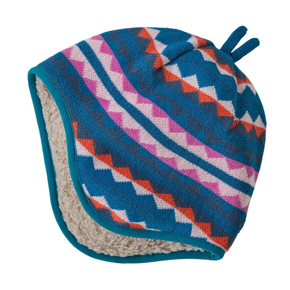 Patagonia Baby Reversible Beanie | Diamond Stripe: Marble Pink