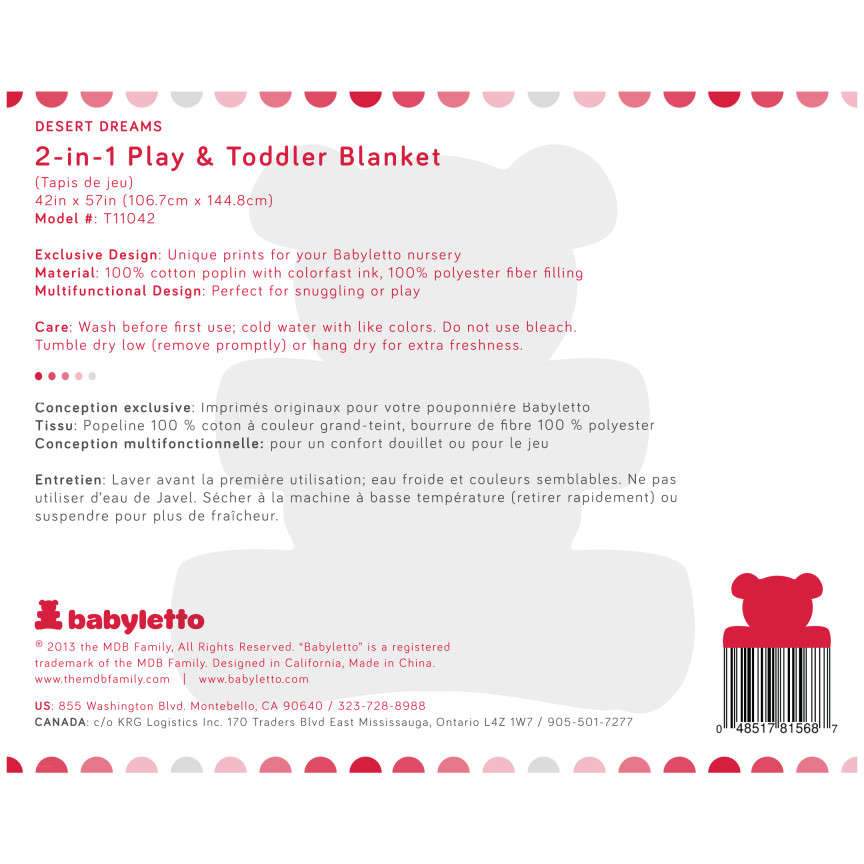 Babyletto Desert Dreams 2-in-1 Play and Toddler Blanket