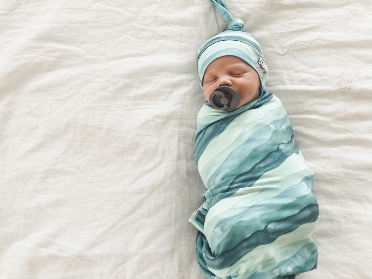 Copper Pearl Knit Swaddle Blanket | Waves