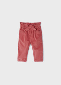Mayoral Long Slouchy Fit Corduroy Pants- Blush