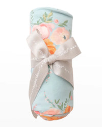 Angel Dear Bamboo Swaddle- Blue Peonies